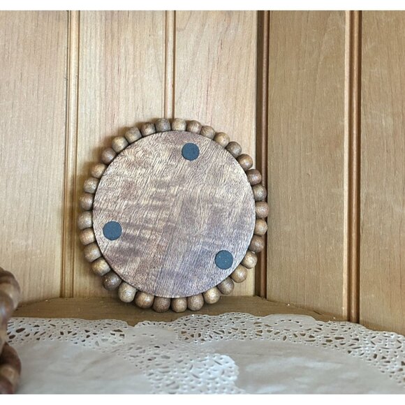 Set of 4 Robert Stanley Signature Collection Fall Wood Bead Coasters - Picture 3 of 5